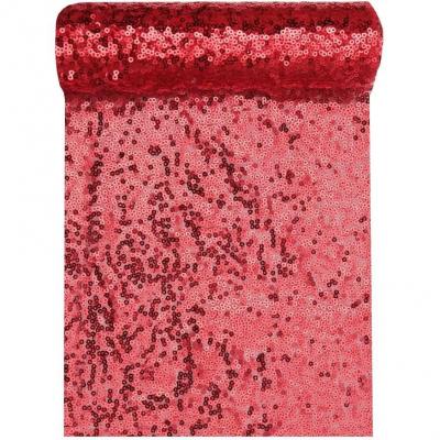 Chemin de table rouge avec sequins décoratifs 19 cm x 3 m (x1) REF/7035