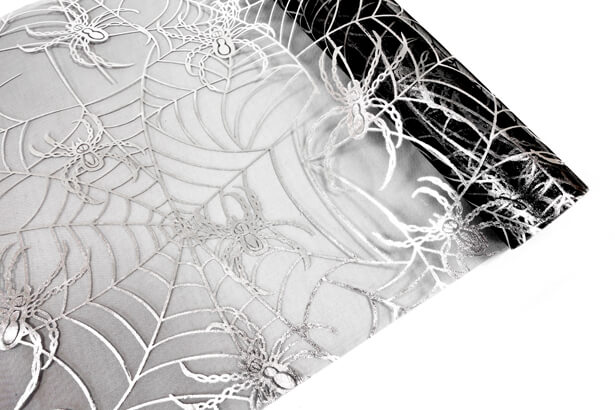 Chemin de table toile d araignee noir