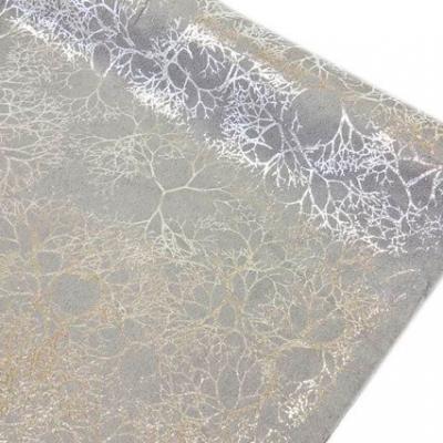 Chemin de table velours argent et gris