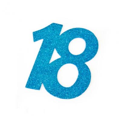 Chiffre anniversaire bleu turquoise 18ans (x2) REF/DEC754/18