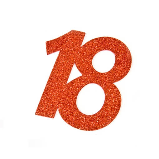 Chiffre anniversaire 18ans rouge