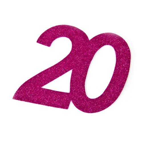 Chiffre anniversaire 20ans fuchsia