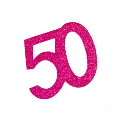 Chiffre anniversaire fuchsia 50ans (x2) REF/DEC754/50