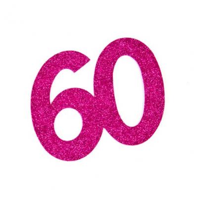 Chiffre anniversaire fuchsia 60ans (x2) REF/DEC754/60