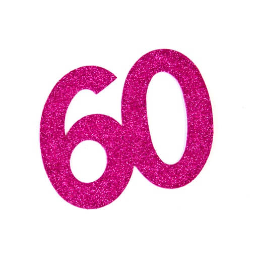 Chiffre anniversaire 60ans fuchsia