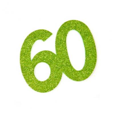 Chiffre anniversaire vert 60ans (x2) REF/DEC754/60