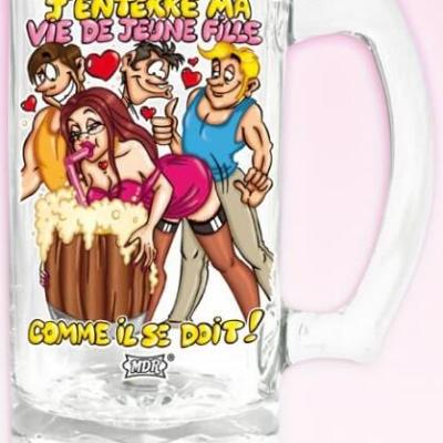 Chope à bière enterrement de vie de jeune fille (x1) REF/CB08