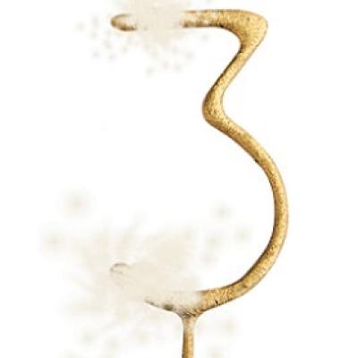 Cierge magique chiffre 3