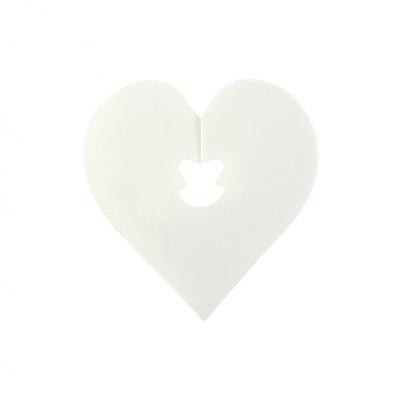 Clip déco coeur blanc (x24) REF/3298