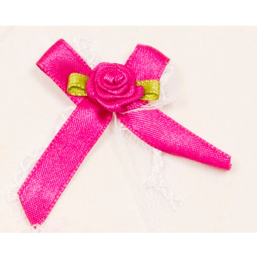 Cocarde boutonniere satin fuchsia