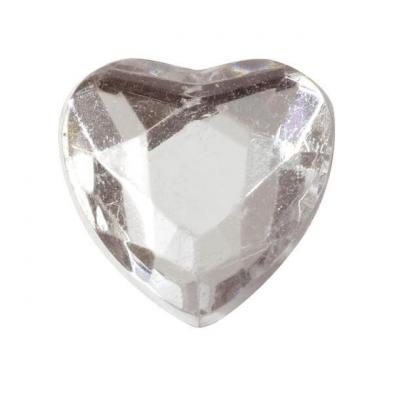 Diamant coeur transparent 1cm (x12) REF/3349