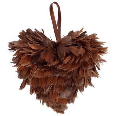 Coeur plumes chocolat (x1) REF/3307