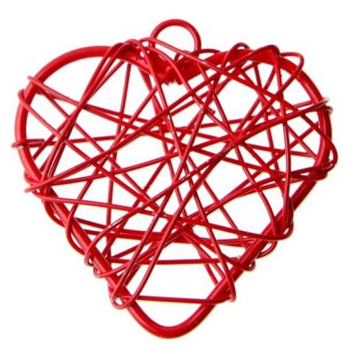 Coeur rouge en métal (x6) REF/3827