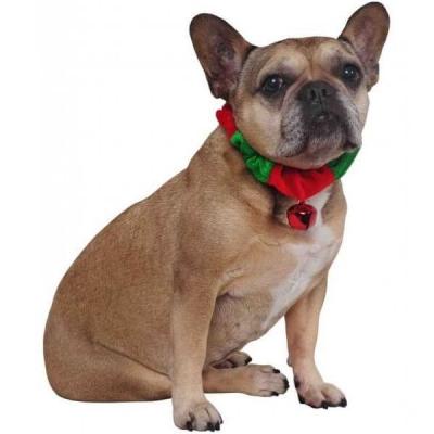 Collier de Noël vert et rouge pour chien avec gros grelot (x1) REF/NUN146