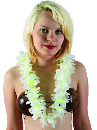 Collier hawaien blanc