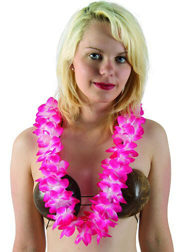 Collier hawaien fuchsia