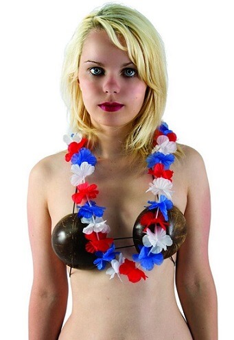 Collier hawaien tricolore france