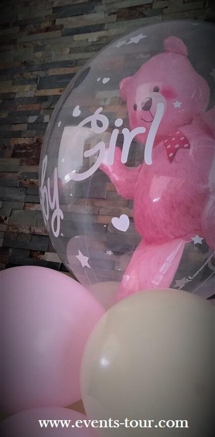 Colonne de ballon latex baby shower fille rose nord pas de calais