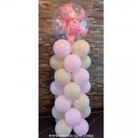 Colonne de ballon latex baby shower fille rose