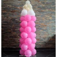 Colonne de ballon rose blanc beige bapteme baby shower naissance