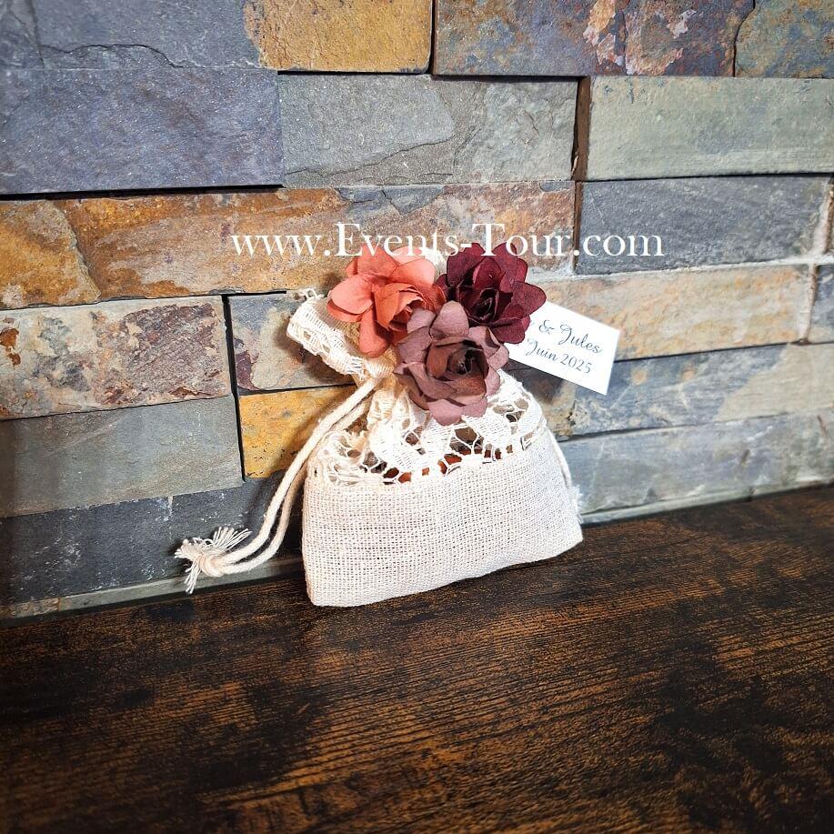 Conf003 confection de dragee magasin pas de calais dentelle camaieu fleur couleur champetre