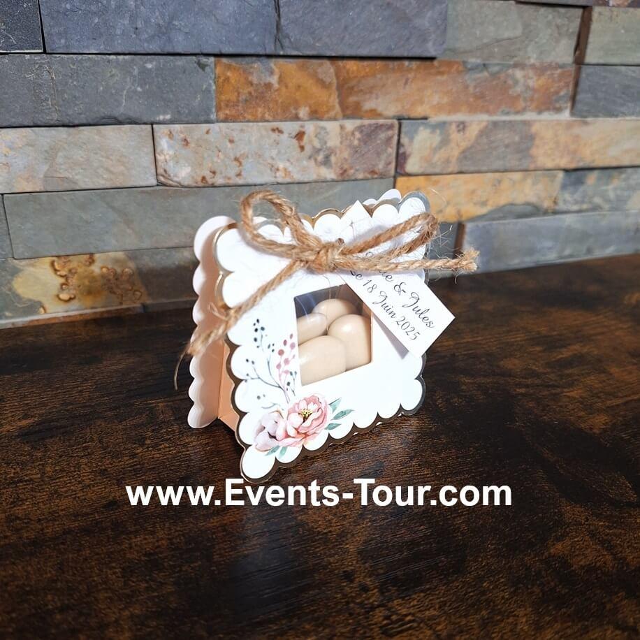Conf015 confection de dragee boite florale nature