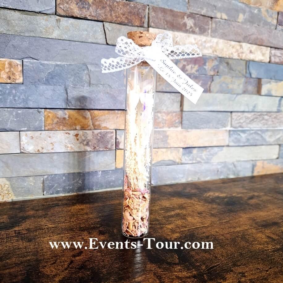 Conf016 cadeau invite eprouvette fleur sechee naturelle artificielle champetre