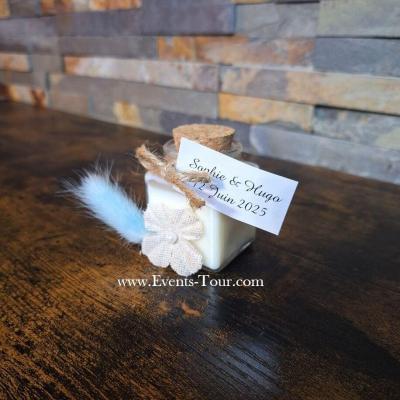 Conf020 cadeau invite bougie florale naturelle champetre