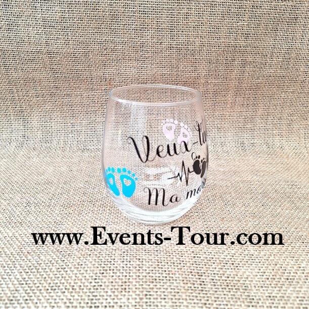 Conf024 cadeau gender reveal veux tu etre ma marraine verre a eau