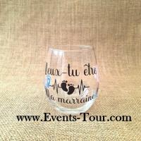 Conf024 fete gender reveal veux tu etre ma marraine cadeau verre a eau
