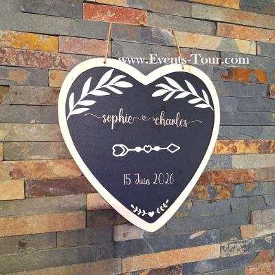 Conf027 decoration de salle coeur a suspendre mariage personnalisable en bois