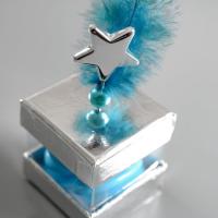 Confection de dragee argent et bleu tuquoise