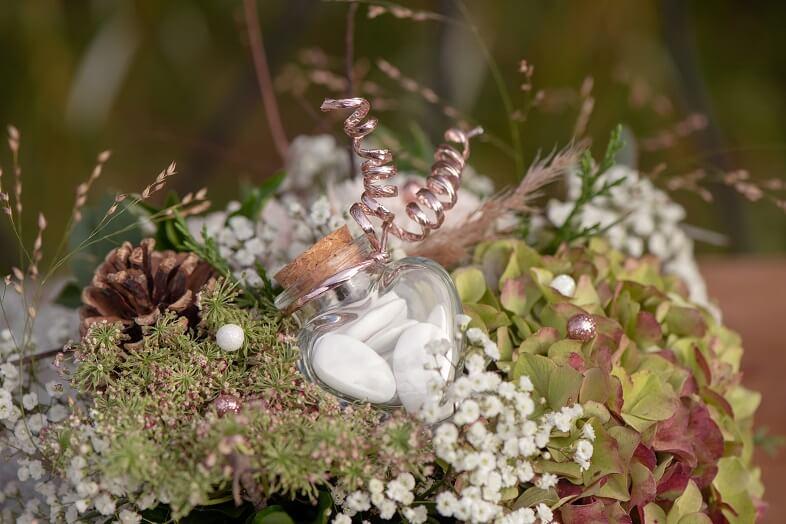 Confection de dragee avec cordon rose gold