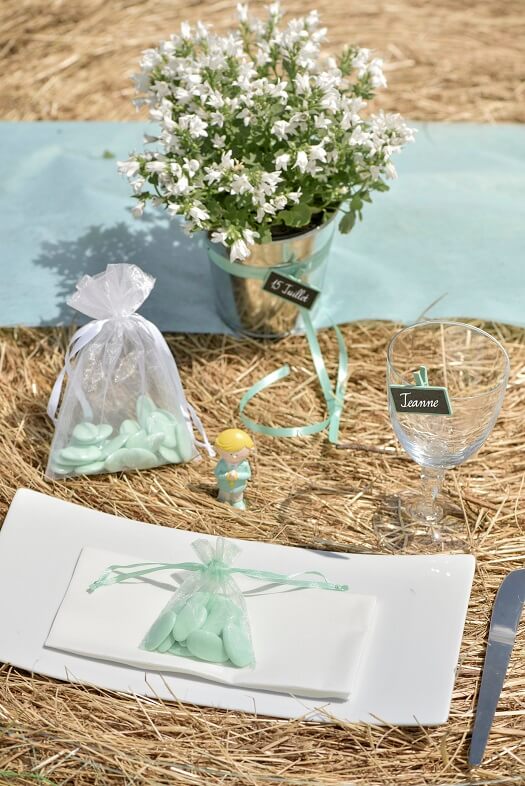 Confection de dragee avec sachet organdi mint