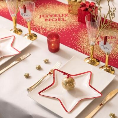 Decoration fete avec boule pvc paillettee or