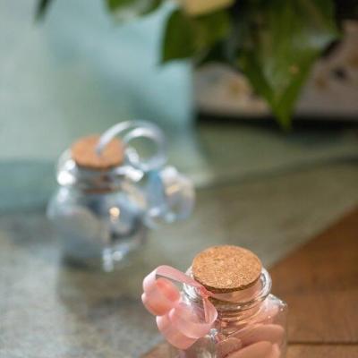 Confection de dragee avec bolduc bleu