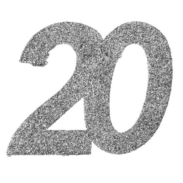 Confetti anniversaire 20ans paillete argent