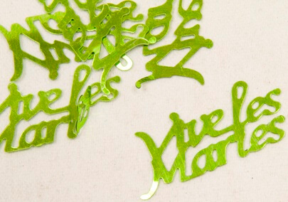 Confetti mariage vert menthe