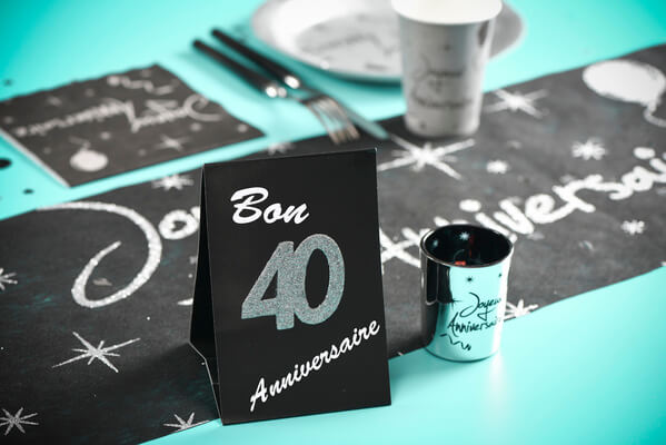 Confettis pailleté anniversaire argent 40ans (x6) REF/4532