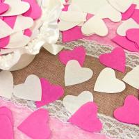 Confettis coeurs fuchsia pour sortie eglise mariage