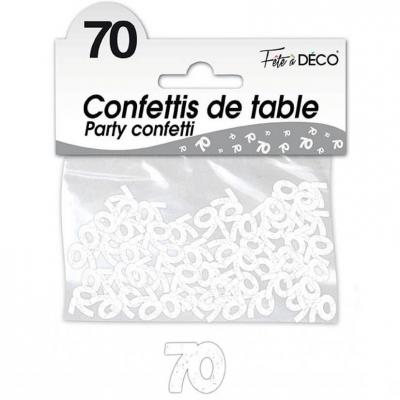 Confettis de table anniversaire 70ans blanc 10grs (x1) REF/CA07BA