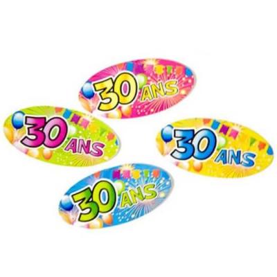 Confettis de table anniversaire multicolore 30ans