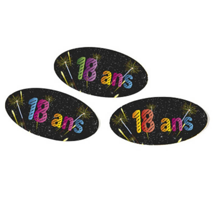 Confettis de table anniversaire noir 18ans