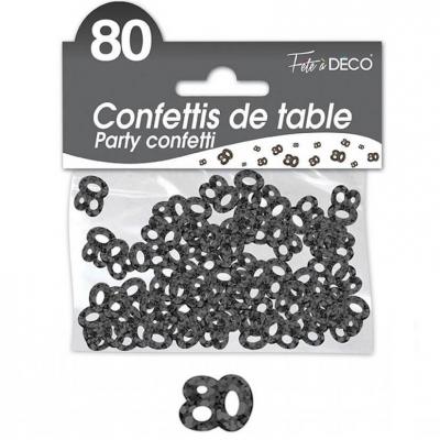 Confettis de table anniversaire 80ans noir 10grs (x1) REF/CA08N