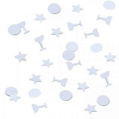 Confettis étoiles, ronds et coupes: Blanc (x1) REF/TC00BA