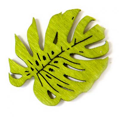 Confettis de table en bois philodendron vert