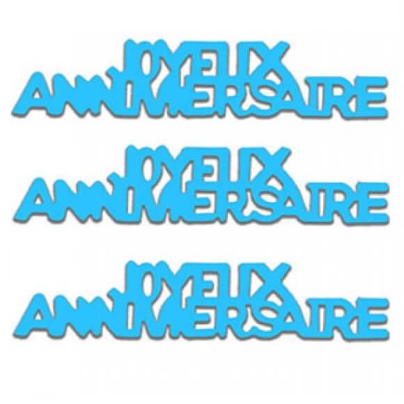 Confettis de table joyeux anniversaire bleu en papier