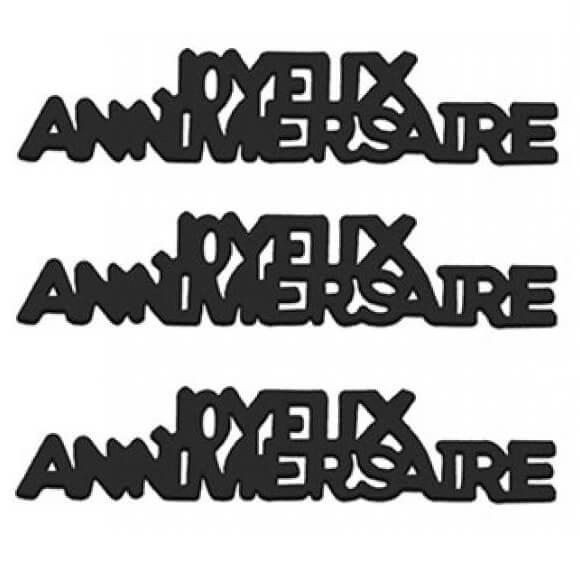 Confettis de table joyeux anniversaire noir en papier