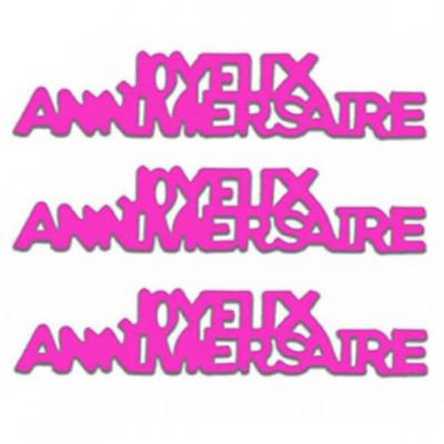 Confettis de table Joyeux Anniversaire en papier rose fuchsia 12grs (x1) REF/CA00PF