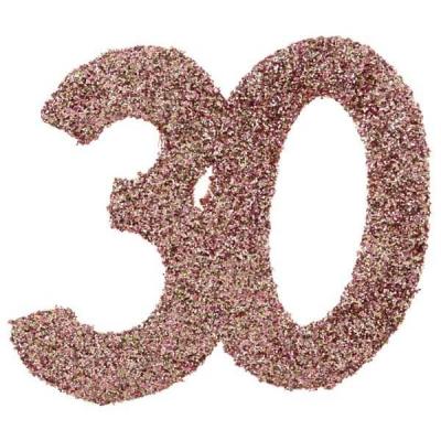 Confettis de table anniversaire 30 ans rose gold pailleté (x6) REF/7306